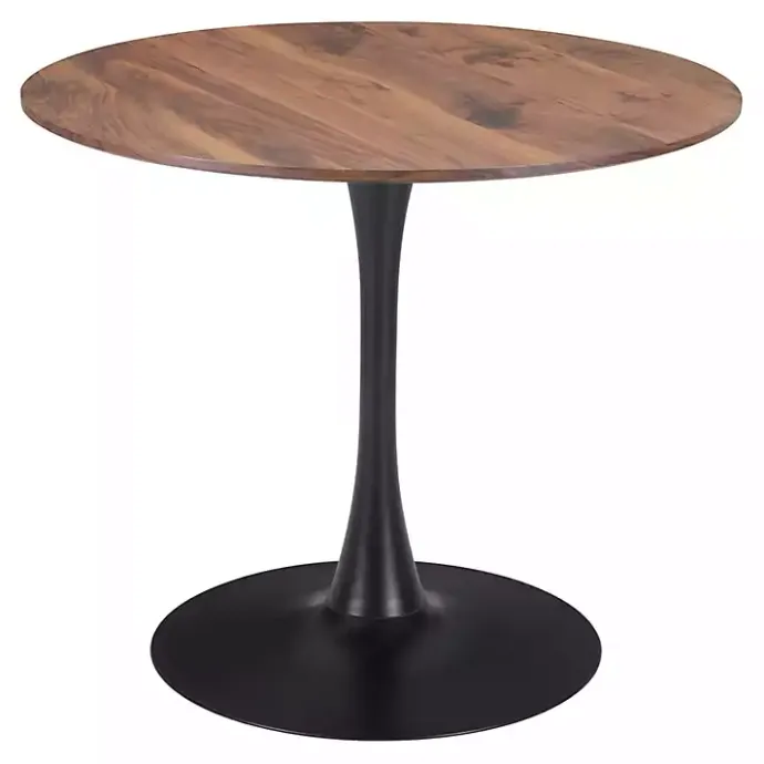 Hot Kirklands Home Brown Wood and Black Metal Bistro Dining Table