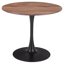 Hot Kirklands Home Brown Wood and Black Metal Bistro Dining Table