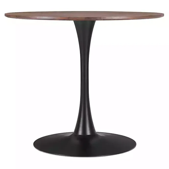 Hot Kirklands Home Brown Wood and Black Metal Bistro Dining Table