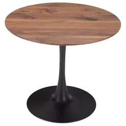 Hot Kirklands Home Brown Wood and Black Metal Bistro Dining Table