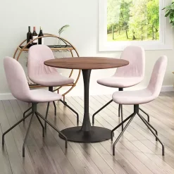 Hot Kirklands Home Brown Wood and Black Metal Bistro Dining Table