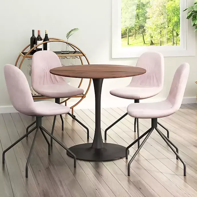 Hot Kirklands Home Brown Wood and Black Metal Bistro Dining Table