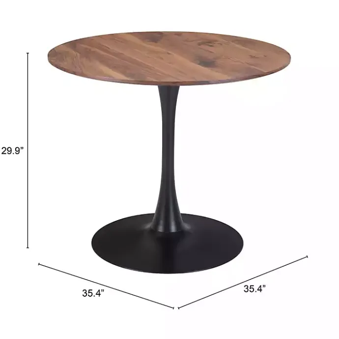 Hot Kirklands Home Brown Wood and Black Metal Bistro Dining Table