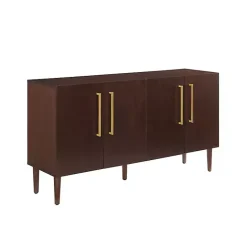 Online Kirklands Home Brown Wood and Gold 4-Door Cabinet
