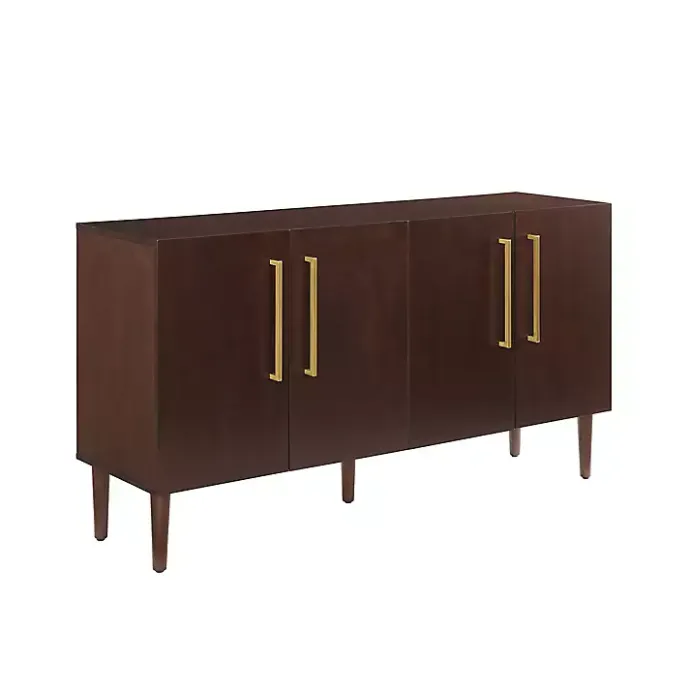 Online Kirklands Home Brown Wood and Gold 4-Door Cabinet