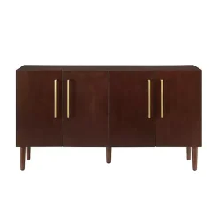 Online Kirklands Home Brown Wood and Gold 4-Door Cabinet