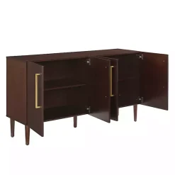 Online Kirklands Home Brown Wood and Gold 4-Door Cabinet