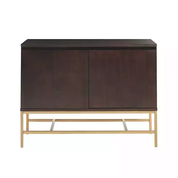 Kirklands Home Wood and Gold Martha Stewart Cabinet Brown
