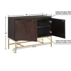 Kirklands Home Wood and Gold Martha Stewart Cabinet Brown