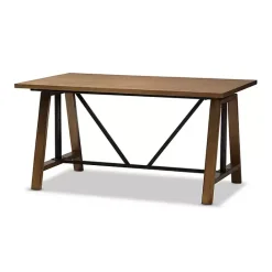 Clearance Kirklands Home Brown Wood and Metal Linear Base Desk
