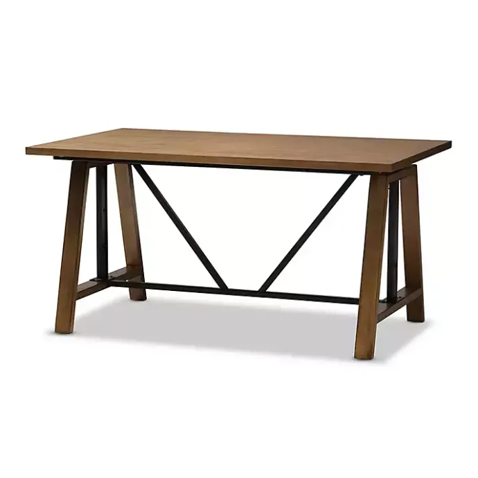 Clearance Kirklands Home Brown Wood and Metal Linear Base Desk