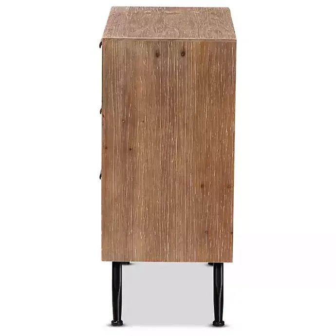 Online Kirklands Home Wood and Rattan 3-Drawer Cabinet Brown