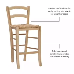 Discount Kirklands Home Wood and Seagrass Counter Stools, Set of 2 Brown