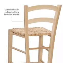 Discount Kirklands Home Wood and Seagrass Counter Stools, Set of 2 Brown