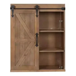 Best Kirklands Home Wood Barn Door 5-Shelf Wall Cabinet Brown