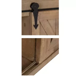 Best Kirklands Home Wood Barn Door 5-Shelf Wall Cabinet Brown