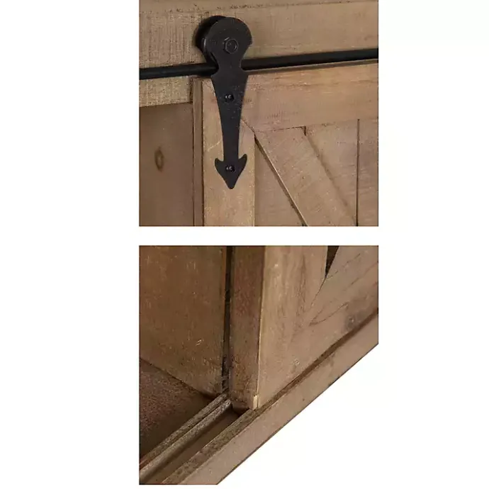 Best Kirklands Home Wood Barn Door 5-Shelf Wall Cabinet Brown