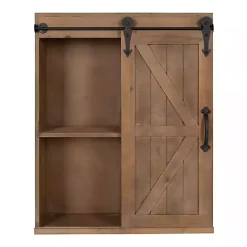 Best Kirklands Home Wood Barn Door 5-Shelf Wall Cabinet Brown