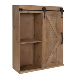 Best Kirklands Home Wood Barn Door 5-Shelf Wall Cabinet Brown