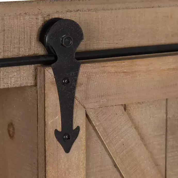 Best Kirklands Home Wood Barn Door 5-Shelf Wall Cabinet Brown