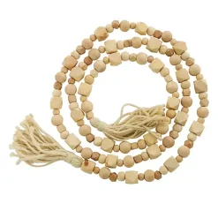 Clearance Kirklands Home Wood Beads Cream Tassel Garland Brown