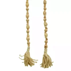 Clearance Kirklands Home Wood Beads Cream Tassel Garland Brown