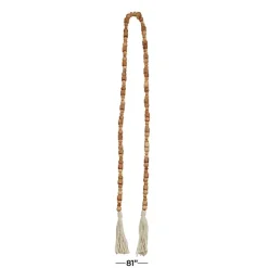 Clearance Kirklands Home Wood Beads Cream Tassel Garland Brown