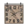 Outlet Kirklands Home Brown Wood Black Metal Accent Square Wall Clock