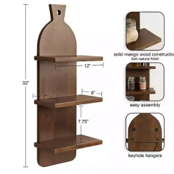 Discount Kirklands Home Brown Wood Board Tiered Wall Shelf