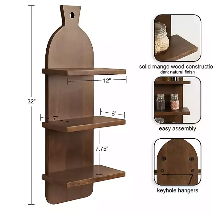 Discount Kirklands Home Brown Wood Board Tiered Wall Shelf