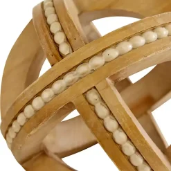 Clearance Kirklands Home Wood Carved Bead Orbs, Set of 3 Brown