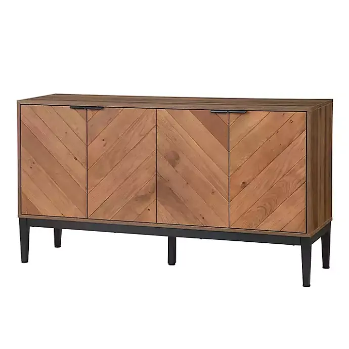 Online Kirklands Home Wood Chevron 4-Door Sideboard Brown