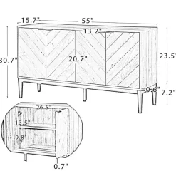 Online Kirklands Home Wood Chevron 4-Door Sideboard Brown
