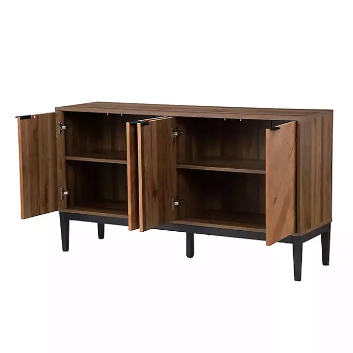 Online Kirklands Home Wood Chevron 4-Door Sideboard Brown