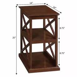 Best Kirklands Home Wood Double X Sides Accent Table Brown