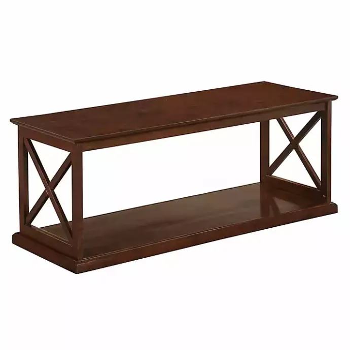 Kirklands Home Wood Double X Sides Coffee Table Brown