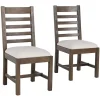 Discount Kirklands Home Brown Wood Farmhouse Dining Chairs, Set of 2