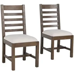 Discount Kirklands Home Brown Wood Farmhouse Dining Chairs, Set of 2