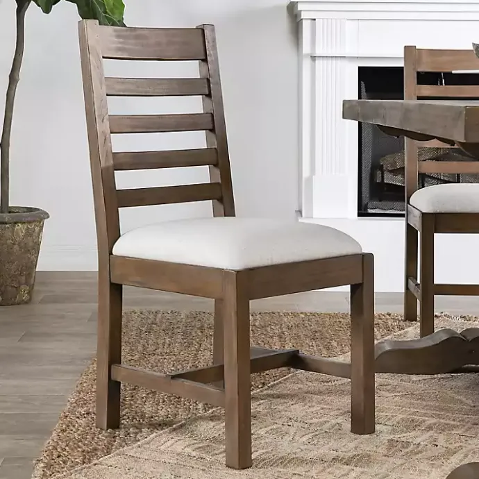 Discount Kirklands Home Brown Wood Farmhouse Dining Chairs, Set of 2