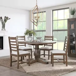 Discount Kirklands Home Brown Wood Farmhouse Dining Chairs, Set of 2