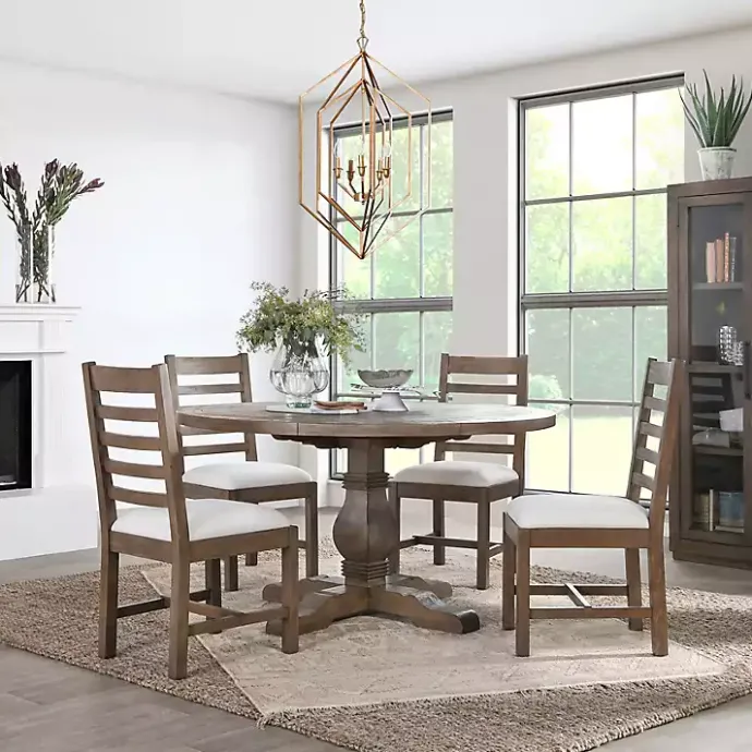 Discount Kirklands Home Brown Wood Farmhouse Dining Chairs, Set of 2