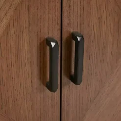 Kirklands Home Brown Wood Frame Metal Base 2-Door Cabinet