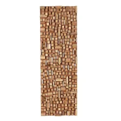 Sale Kirklands Home Wood Geometric Block Wall Plaque, 16x48 in. Brown