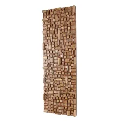 Sale Kirklands Home Wood Geometric Block Wall Plaque, 16x48 in. Brown