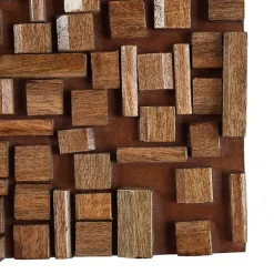 Online Kirklands Home Wood Geometric Block Wall Plaque, 36x12 in. Brown