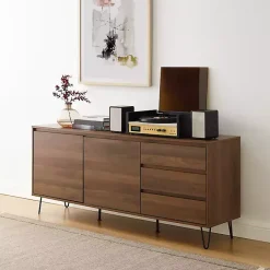 Online Kirklands Home Wood Hairpin Legs Media Cabinet Brown