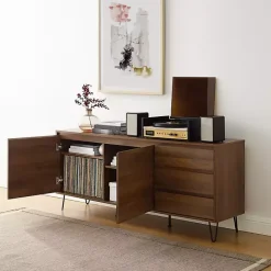 Online Kirklands Home Wood Hairpin Legs Media Cabinet Brown