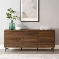 Online Kirklands Home Wood Hairpin Legs Media Cabinet Brown