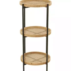Sale Kirklands Home Wood Mesh Woven 3-Tier Accent Table Brown
