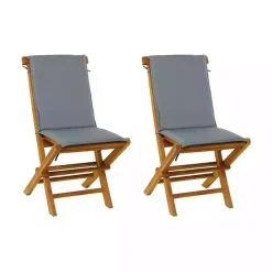 Sale Kirklands Home Wood Outdoor Folding Dining Chairs, Set of 2 Brown